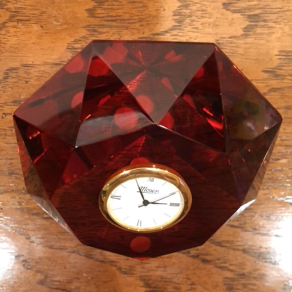 Moser Red Crystal Clock - Picture 2 of 7
